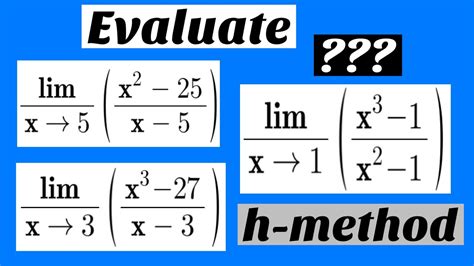 Precalculus Limit Of A Function H Method Youtube