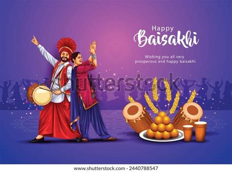 Happy Baisakhi Festival Punjab India Background Stock Vector (Royalty ...