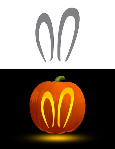 Printable Bunny Ears Pumpkin Stencil