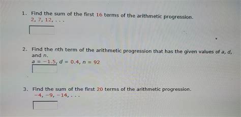 Solved 1 Find The Sum Of The First 16 Terms Of The