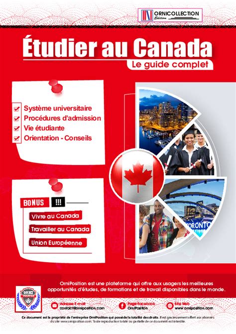 Étudier au Canada Le guide complet Orni Position