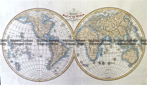 Antique Map 230-238 World map c.1840 - Brighton Antique Prints and Maps ...