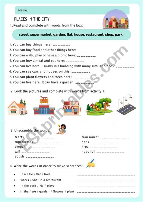 Places In A City ESL Worksheet By Demeter2023