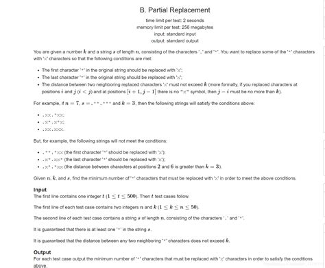 Codeforces Round Div B Partial Replacement