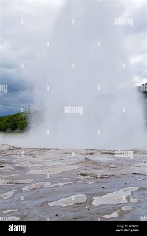 Strokkur Geyser Eruption Geysir Geyser View Iceland Stock Photo Alamy