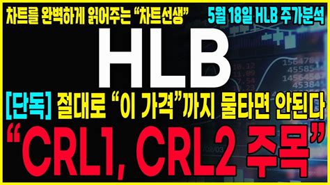 Hlb 에이치엘비 긴급공시 5분전 심장마비속보떴다 Crl1 Crl2 시나리오 결국 나왔습니다 절대로 지금은 물타는