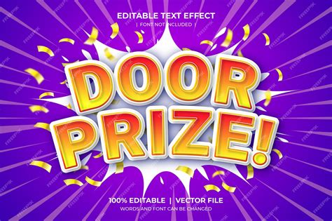 Premium Vector Editable Text Effect Style Concept Door Prize Word