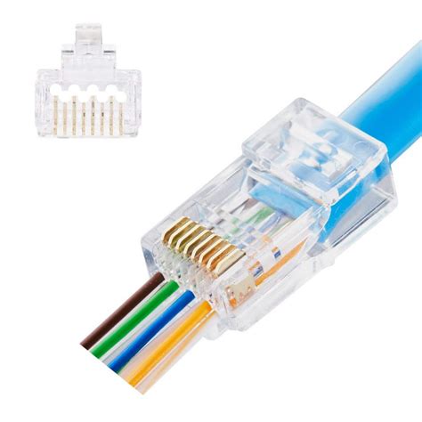 Atlanticswire Conector Rj45 Pass Through Cat6 Macho Plastico 100 Unidades