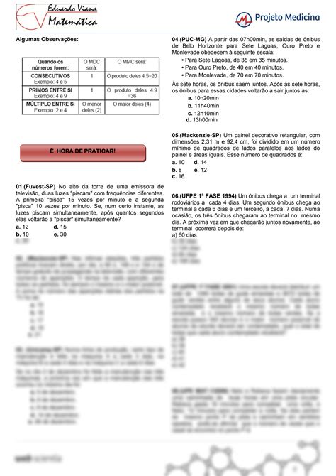 Solution Matematica Resumo Teorico Exercicios Mmc Mdc Eduardo Viana