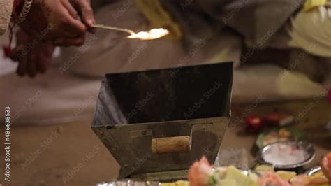 Download Slow Motion shot of Fire,Agni havan kund,Indian Havan Kund, rituals of hindus yagya at ...