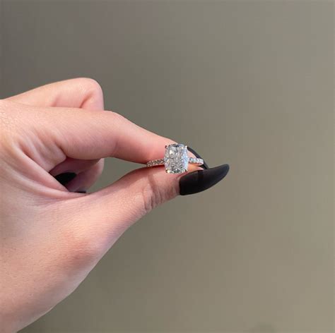 4 Carat Crushed Ice Elongated Cushion Cut Moissanite Hidden Etsy