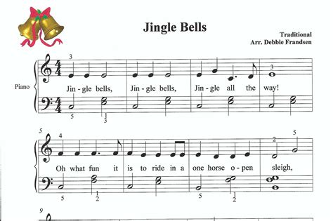 Jingle Bells Piano Sheet Music Easy Piano Beginner Piano Sheet Music