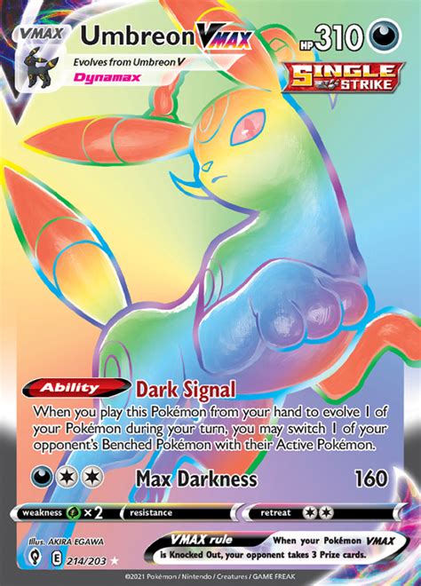 Umbreon Vmax Rainbow Rare Evolving Skies Pokemongigant Nl