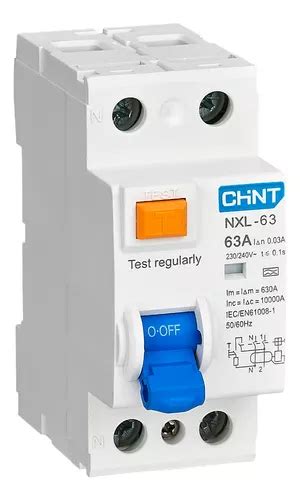 Disyuntor Diferencial Bipolar Chint 30ma 6ka 2x63a Clase Ac MercadoLibre