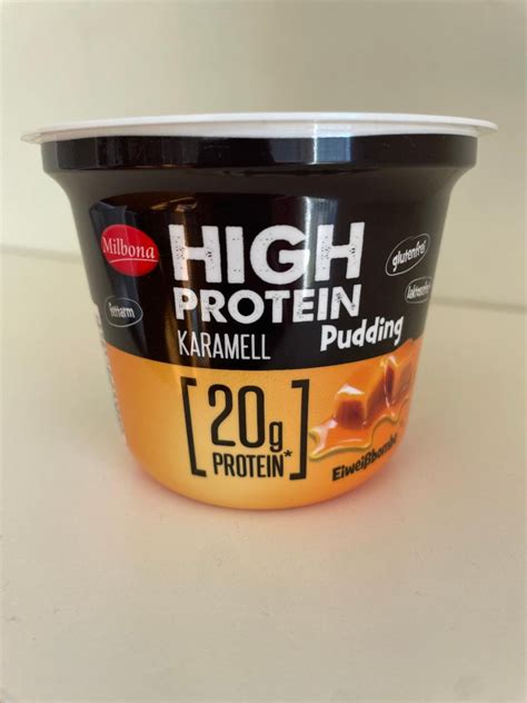 High protein pudding Karamell Milbona калорийность пищевая ценность