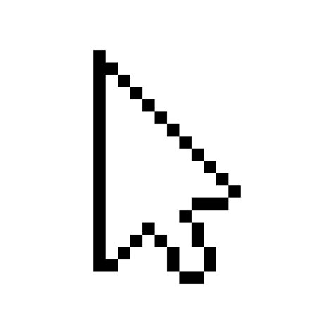 Cursor Icono Pixel Art Aislado Sobre Fondo Blanco Vector En The Best