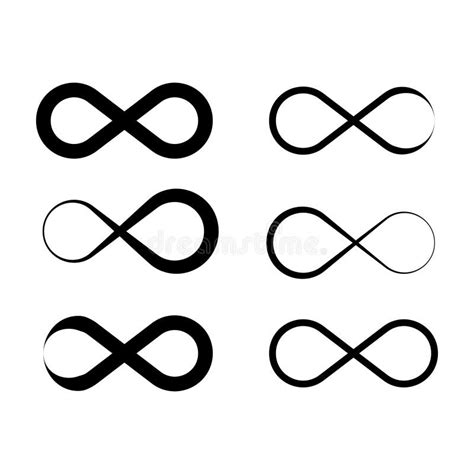 Collection Of Infinity Symbols In Various Styles Continuous Loop Concept Vector Illustration