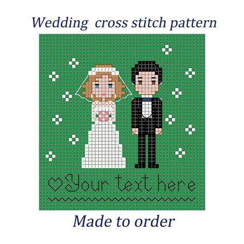 Custom Wedding Cross Stitch Pattern Bride And Groom Newlyweds Made