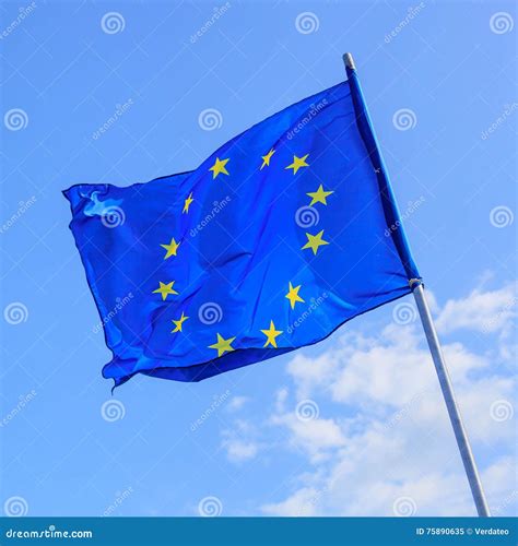 Europe Union Flag Stock Image Image Of Clouds Flag 75890635