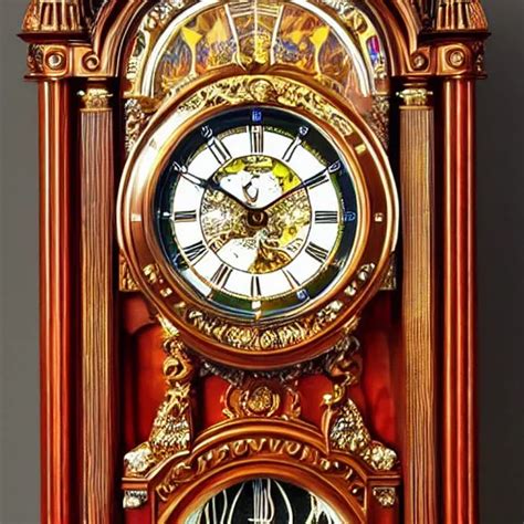 A Psychedelic Grandfather Clock Photo Highly Detailed Stable