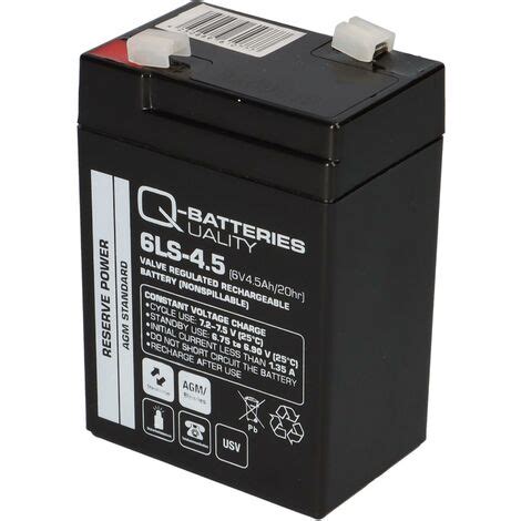 Q Batteries 6LS 4 5 6V 4 5Ah Blei Vlies Akku AGM VRLA