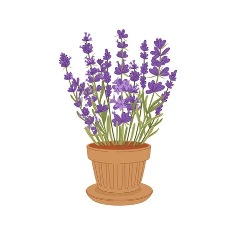 Premium Vector Lavender Floral Plants Growing In Flower Pot