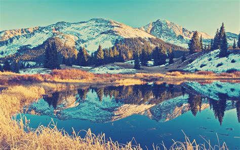 Wallpaper Sunlight Trees Landscape Mountains Lake Nature