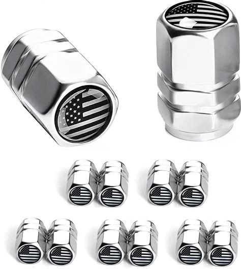 Amazon Car Metal Tire Valve Stem Cap Pcs Universal American Flag