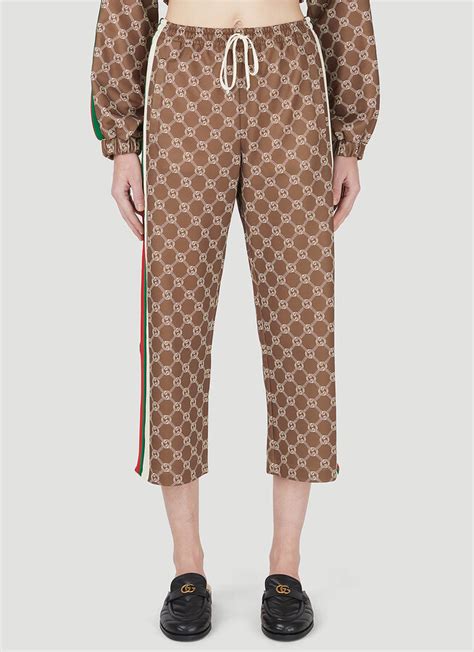 Gucci Interlocking G Cropped Track Pants Woman Track Pants Brown L