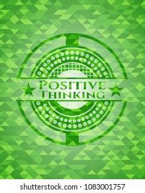 Positive Thinking Green Emblem Mosaic Background Stock Vector Royalty