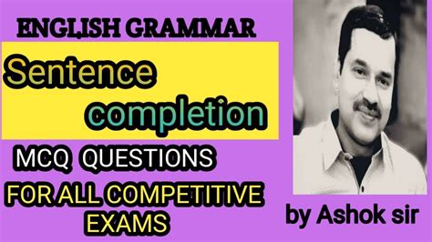 ENGLISH GRAMMAR SENTENCE COMPLETION MCQ QUESTIONS YouTube