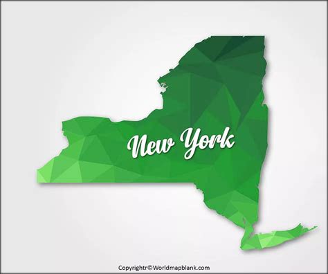 Printable Blank Map Of New York Outline Transparent Map Printable