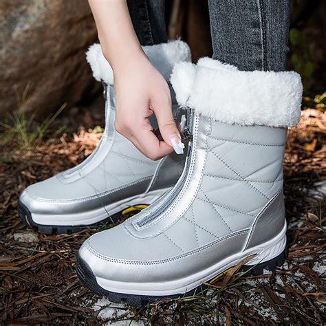 HOHO FAIR Ankle Boots Women Winter Shoes Keep Warm Non-slip Black Snow ...