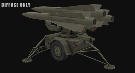 low-poly hawk missile launcher max