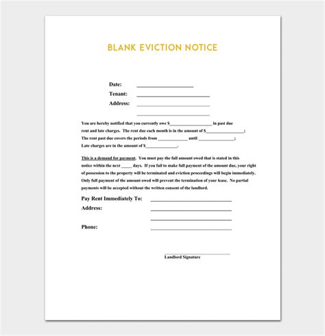 Tenant eviction letter free printable documents eviction notice 30 day eviction notice word