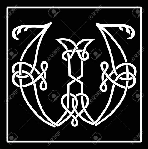 Vector Of A Celtic Knot Work Capital Letter W Stock Vector 8853831