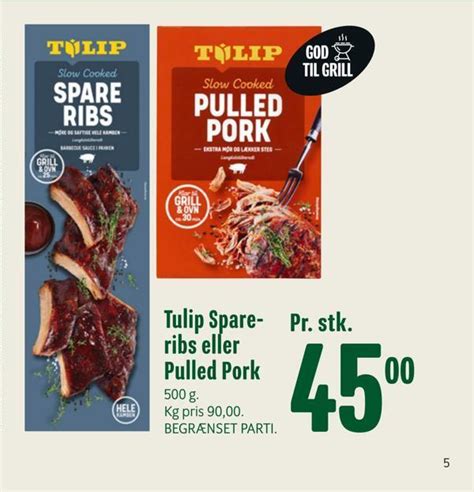 Tulip spare ribs eller pulled pork tilbud hos Min Købmand