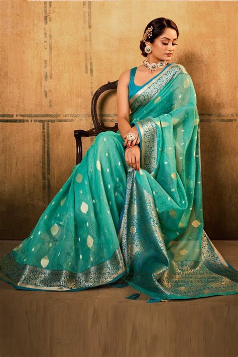 Sea Green Tissue Saree With Zari Weaving Work At Rs 246000 Zari Border Sarees Id 2850816953948