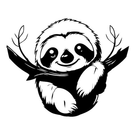 Premium Vector Vector Illustration Of Cute Cartoon Sloth Hand Drawn