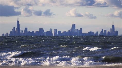 Chicago Skyline From Miller Beach Chicago Skyline Hammond Indiana