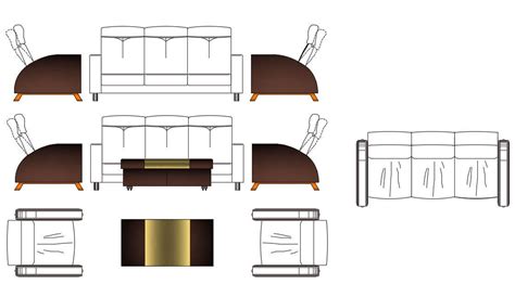 Furniture Sofa Set Cad Blocks Cadbull