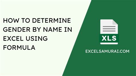 How To Find Gender By Name In Excel Using Formula 2025