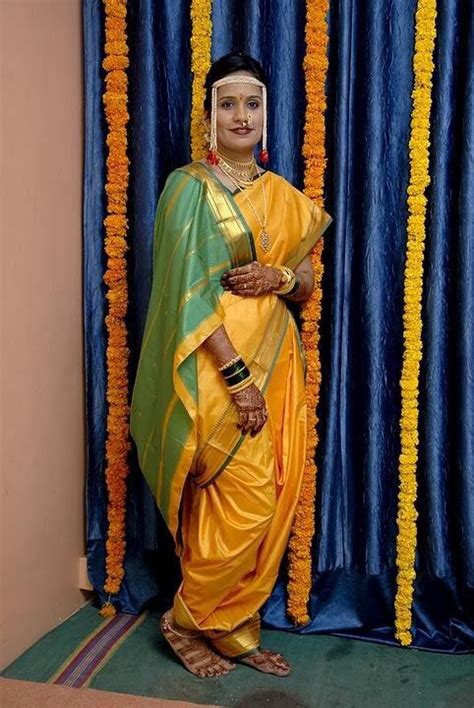 The Marathi Bride In Nauvari Saree Kashta Saree Saree Nauvari Saree