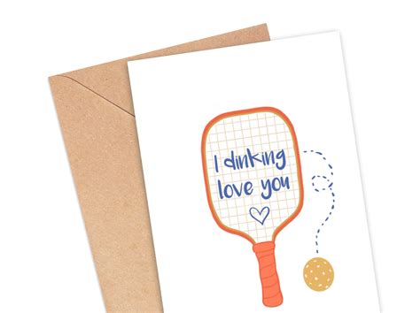 Printable Pickleball Card Digital Fathers Day Card I Love Pickleball