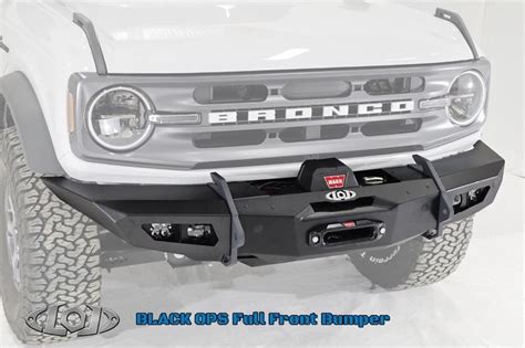 Ford Bronco Black Ops Full Width Winch Front Bumper By Lod Offroad Bfb210 Xx