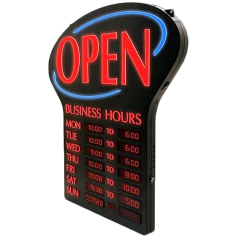 19 11/16 x 25 3/8" Digital "Open" Business Hours LED Sign