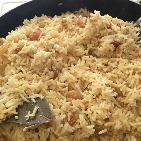 Indian Style Rice With Cashews Raisins And Turmeric Recipe Allrecipes