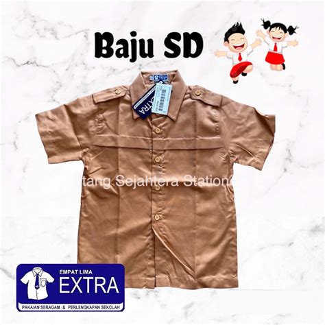 Jual Baju Sekolah SD Pramuka PUTRI LENGAN PENDEK Extra Empat Lima