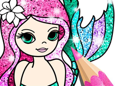 Mermaid Coloring Book Glitter Play Now Online For Free