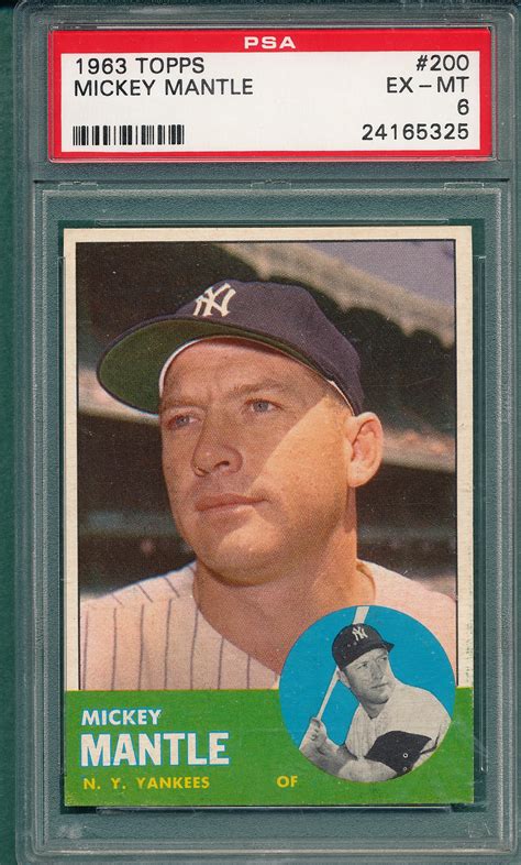 Lot Detail 1963 Topps 200 Mickey Mantle PSA 6